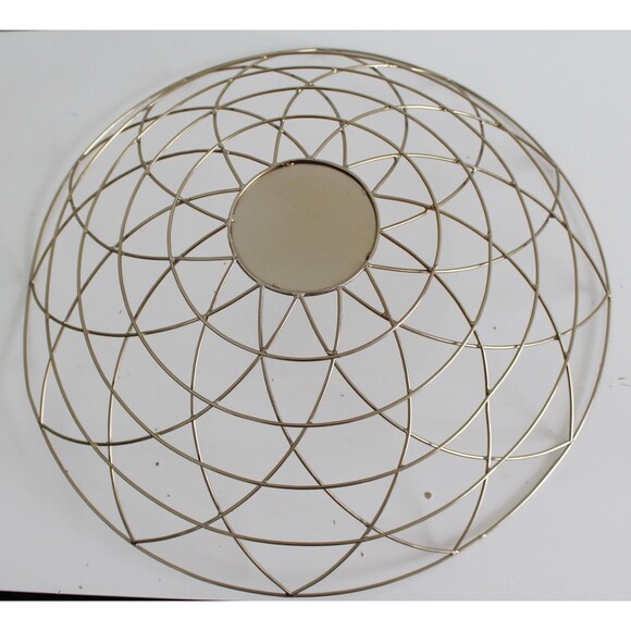 Large 18" Round brass wire Lotus basket Home Décor Staging - Picture 10 of 11